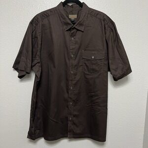 Northwest Territory Brown Men's 2XL Cotton Shirt‎ Short Sleeve Utility Style